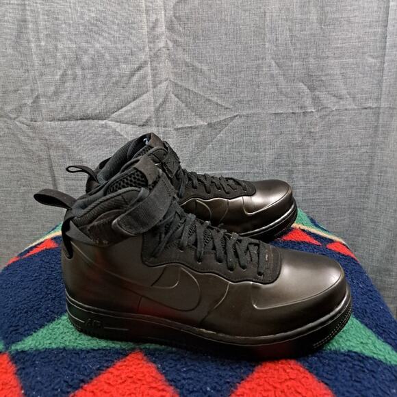 %Nike Air Force 1 Foamposite Cup Triple Black Size 9.5 Ah6771-001 A9 main image 9
